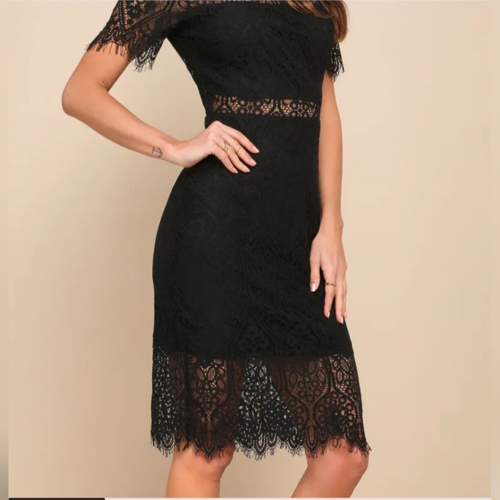 Lulu's Remarkable Black Sheer Lace Mini